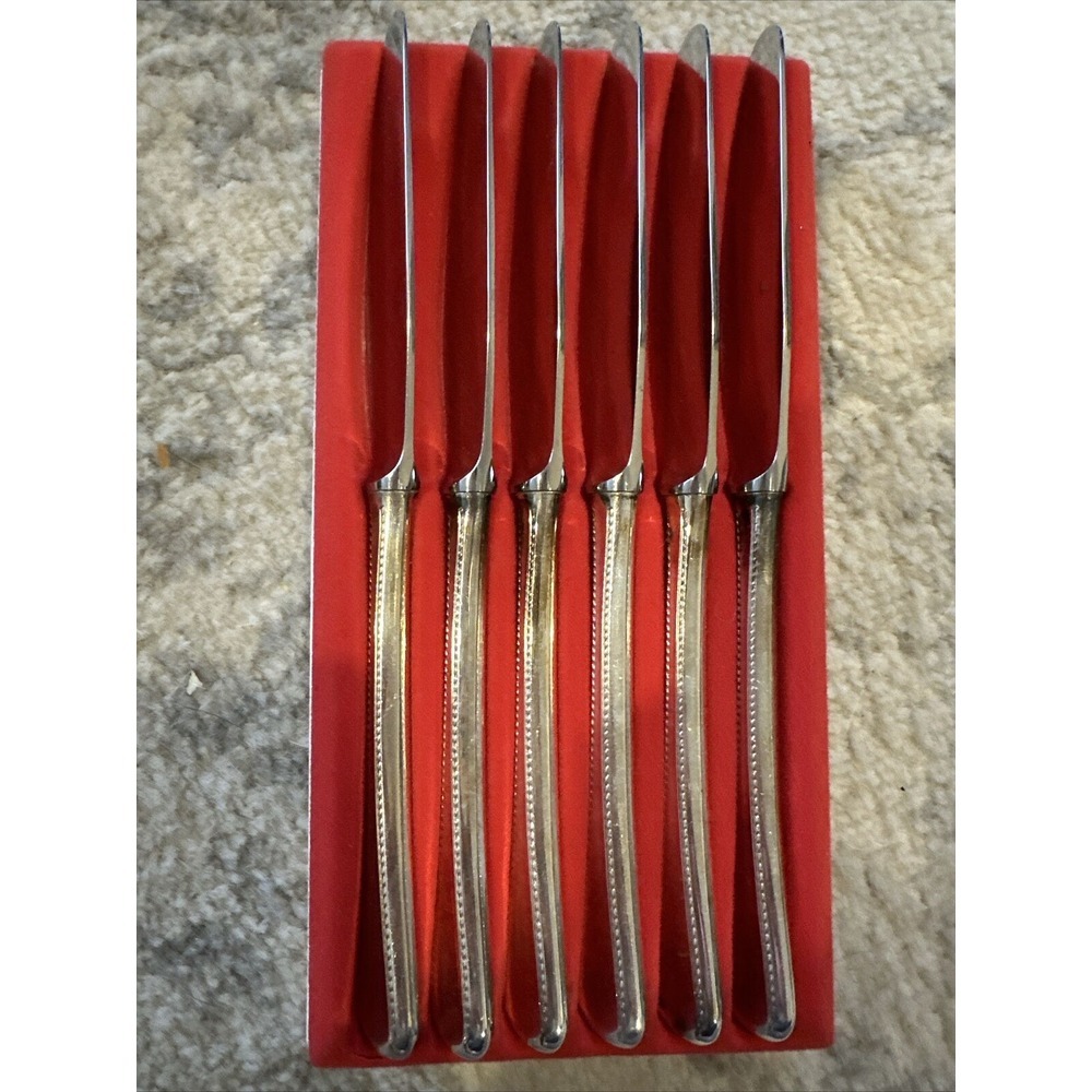 Set of 6 Butter Knives In Case Reed & Barton Stainless Flatware Nightrostend